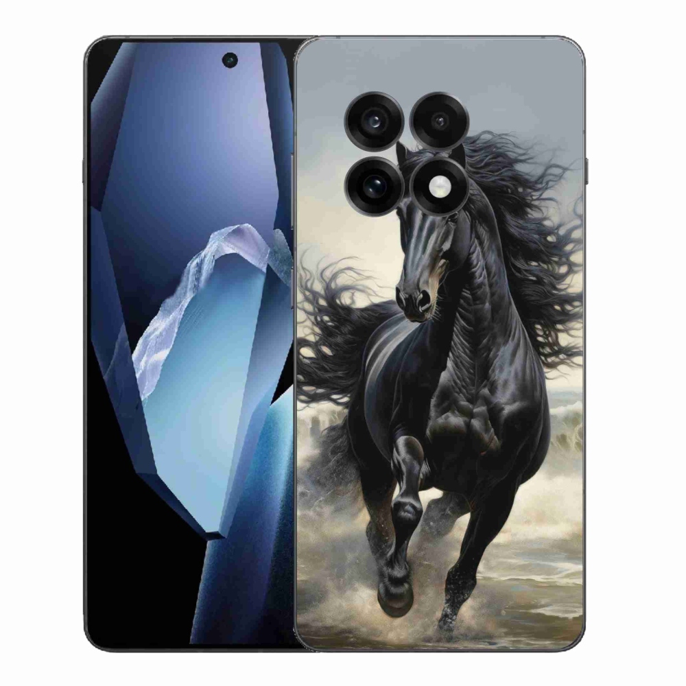 Gélový kryt mmCase na One Plus 13R - bežiaci čierny kôň