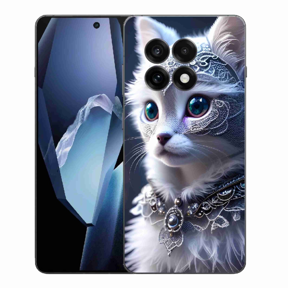 Gélový kryt mmCase na One Plus 13R - biela mačka
