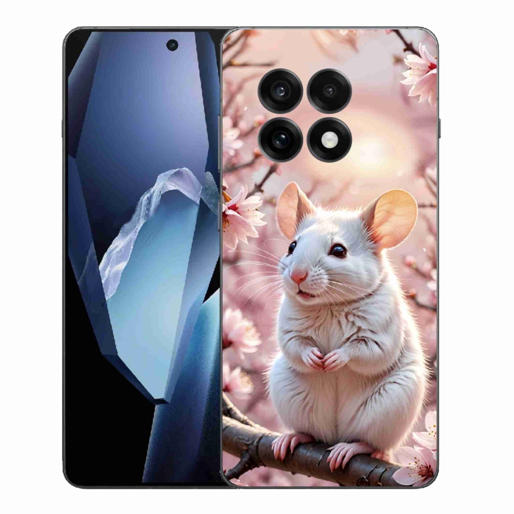 Gélový kryt mmCase na One Plus 13R - biela myš na vetve