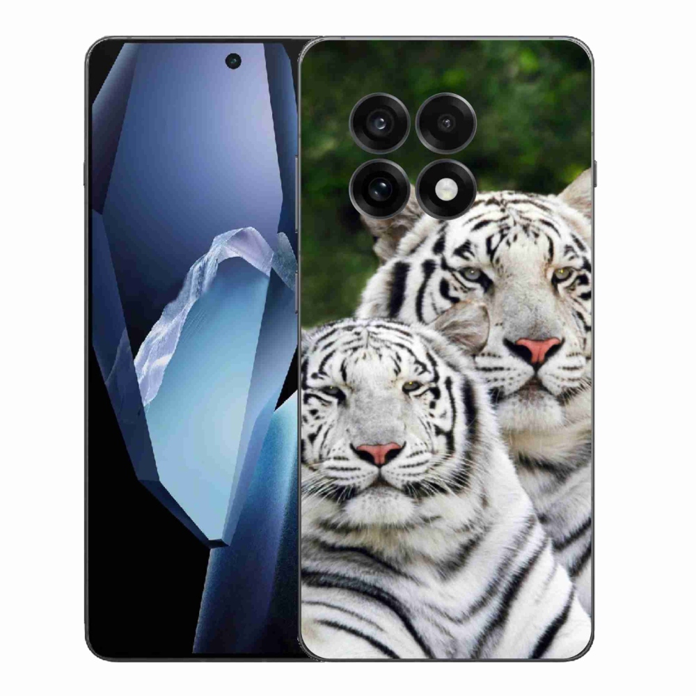Gélový kryt mmCase na One Plus 13R - bieli tigre