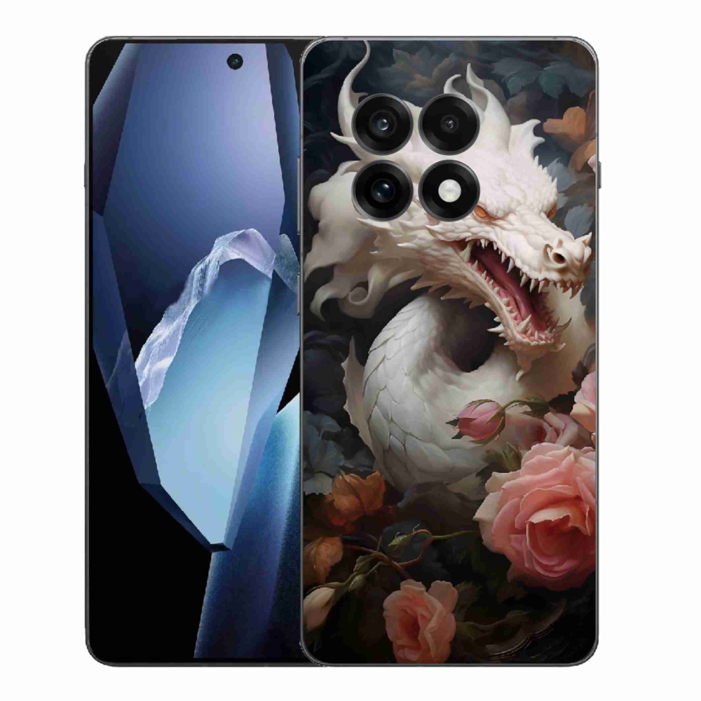 Gélový kryt mmCase na One Plus 13R - biely drak