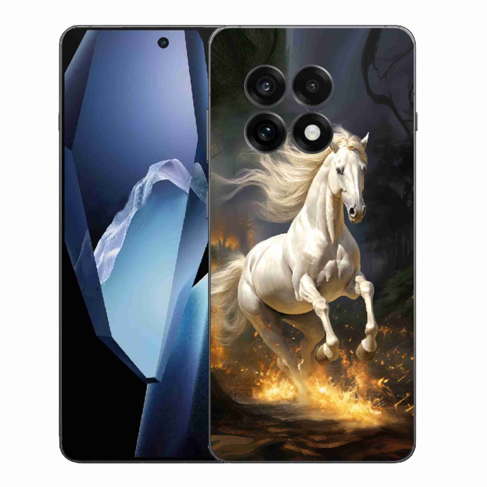Gélový kryt mmCase na One Plus 13R - biely kôň 2