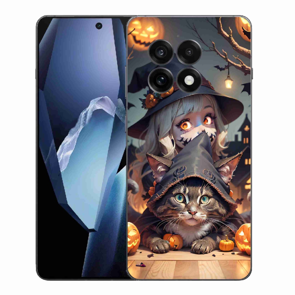 Gélový kryt mmCase na One Plus 13R - čarodejnica s mačkou