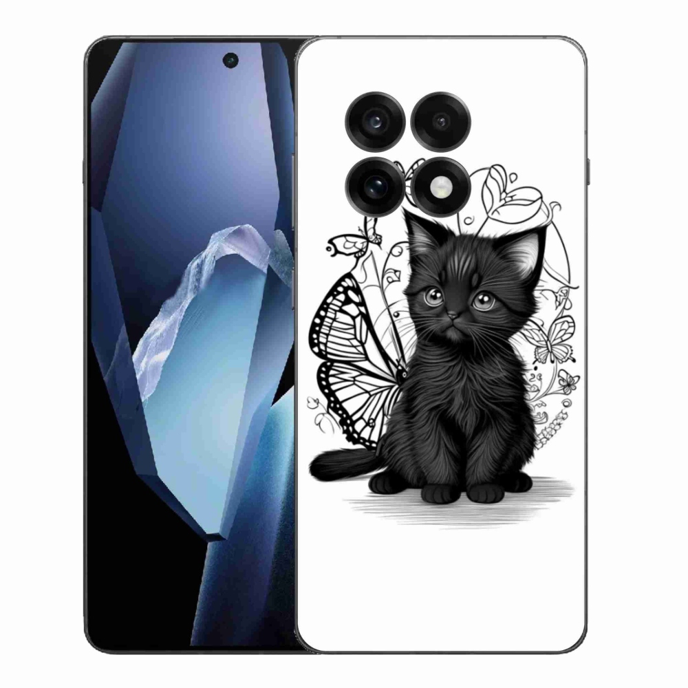 Gélový kryt mmCase na One Plus 13R - čierne mačiatko