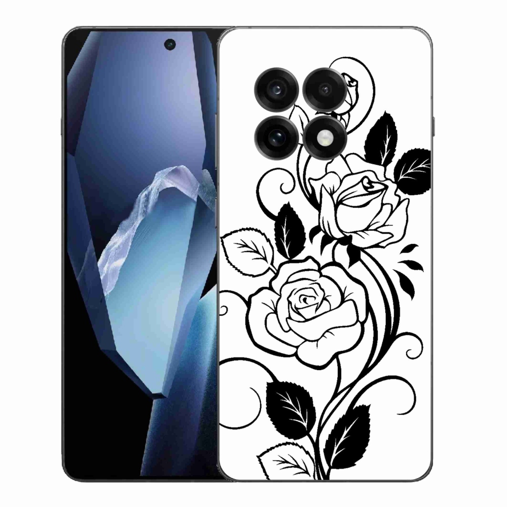 Gélový kryt mmCase na One Plus 13R - čiernobiela ruža