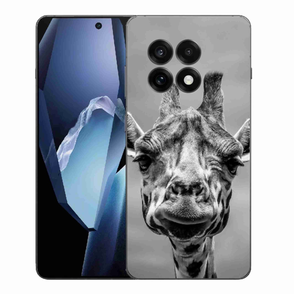 Gélový kryt mmCase na One Plus 13R - čiernobiela žirafa