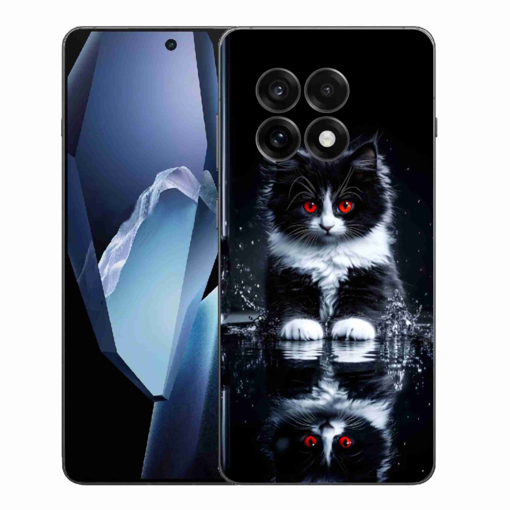 Gélový kryt mmCase na One Plus 13R - čiernobiele mačiatko