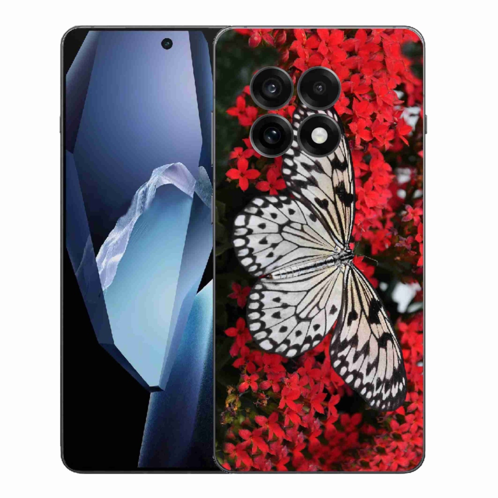 Gélový kryt mmCase na One Plus 13R - čiernobiely motýľ 1