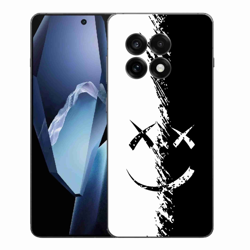 Gélový kryt mmCase na One Plus 13R - čiernobiely smajlík