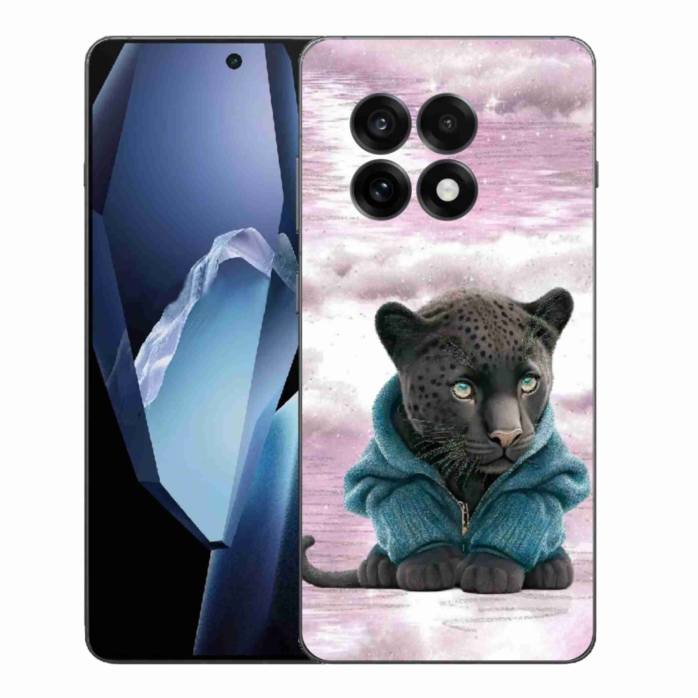 Gélový kryt mmCase na One Plus 13R - čierny panter vo svetri
