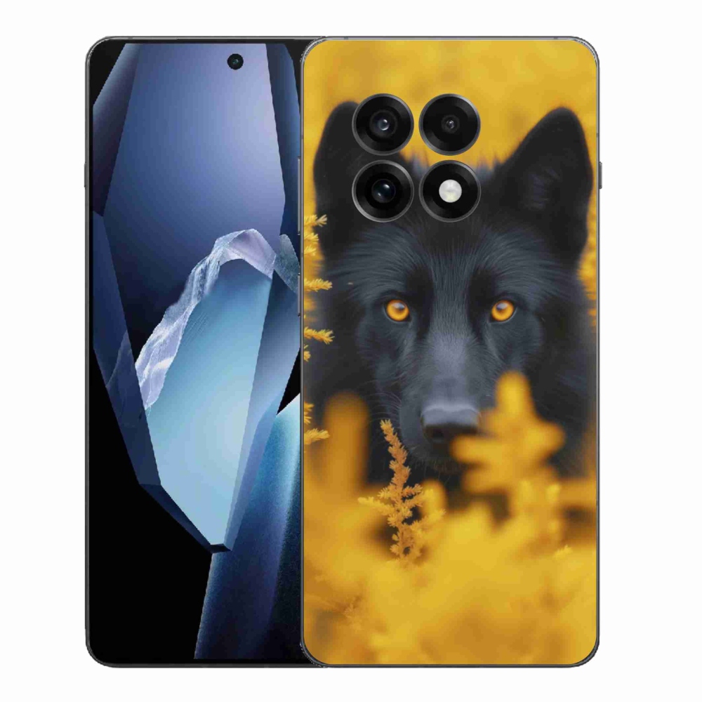 Gélový kryt mmCase na One Plus 13R - čierny vlk 2