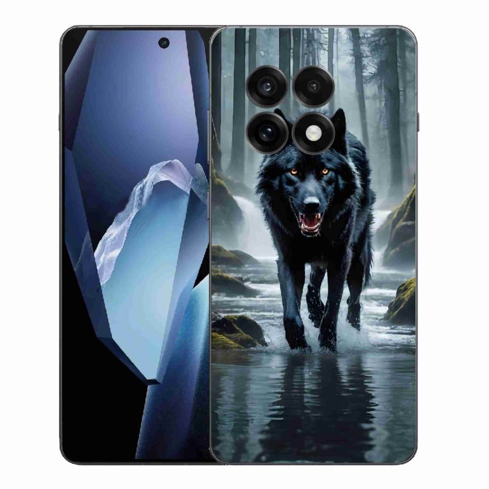 Gélový kryt mmCase na One Plus 13R - čierny vlk