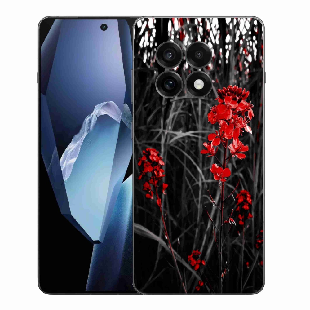 Gélový kryt mmCase na One Plus 13R - červená rastlina
