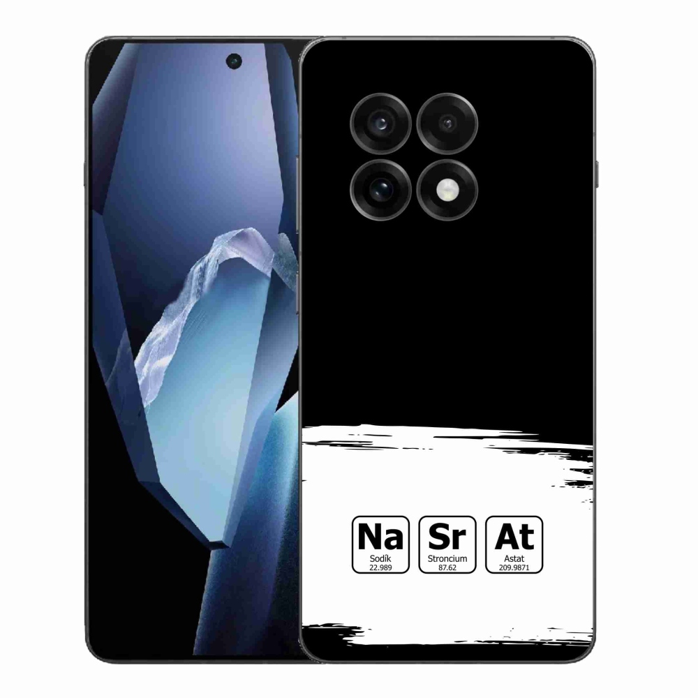 Gélový kryt mmCase na One Plus 13R - chemické prvky bieločierne pozadie