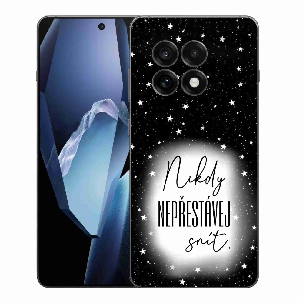 Gélový kryt mmCase na One Plus 13R - citát 1 bieločierne pozadie