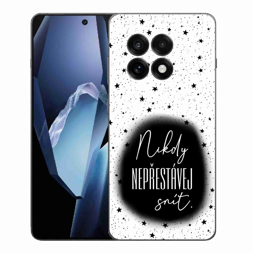 Gélový kryt mmCase na One Plus 13R - citát 1 čiernobiele pozadie