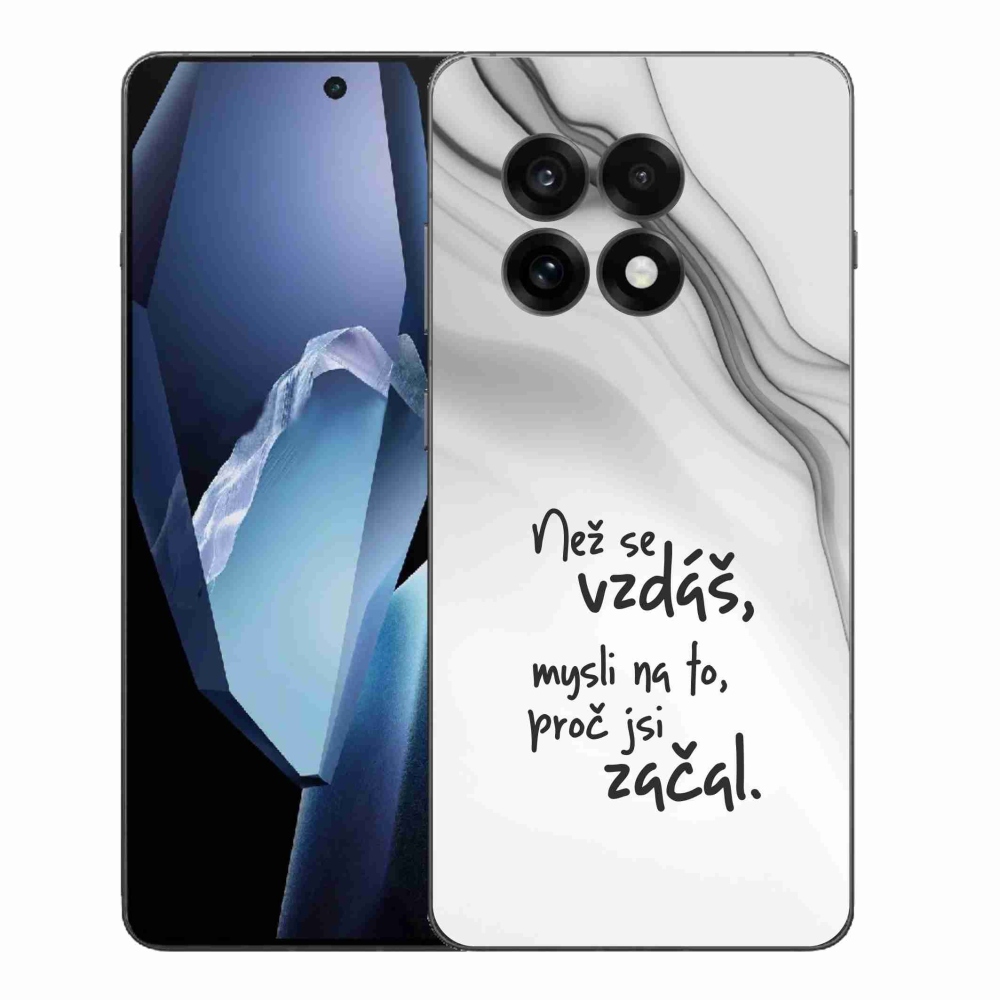 Gélový kryt mmCase na One Plus 13R - citát 2 biele pozadie