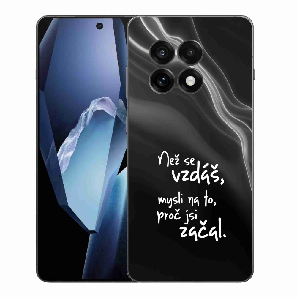Gélový kryt mmCase na One Plus 13R - citát 2 čierne pozadie