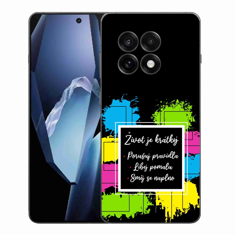 Gélový kryt mmCase na One Plus 13R - citát 5 čierne pozadie