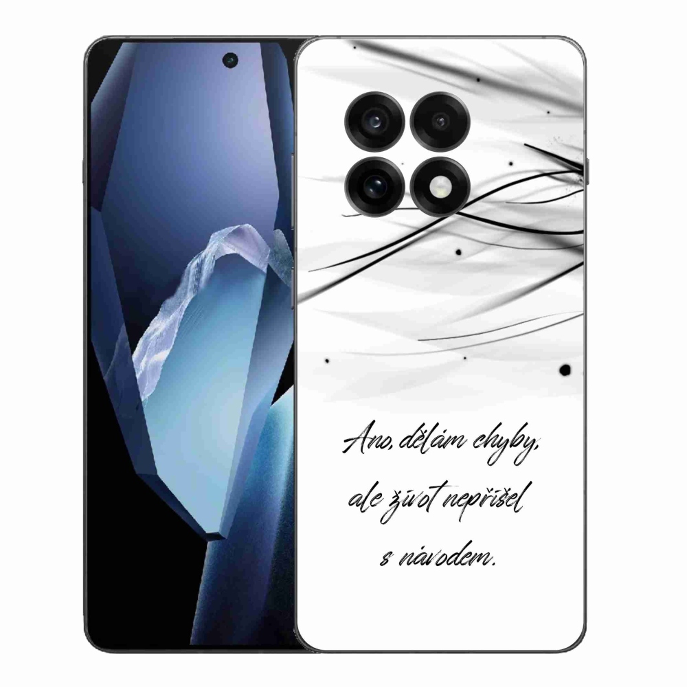 Gélový kryt mmCase na One Plus 13R - citát biele pozadie