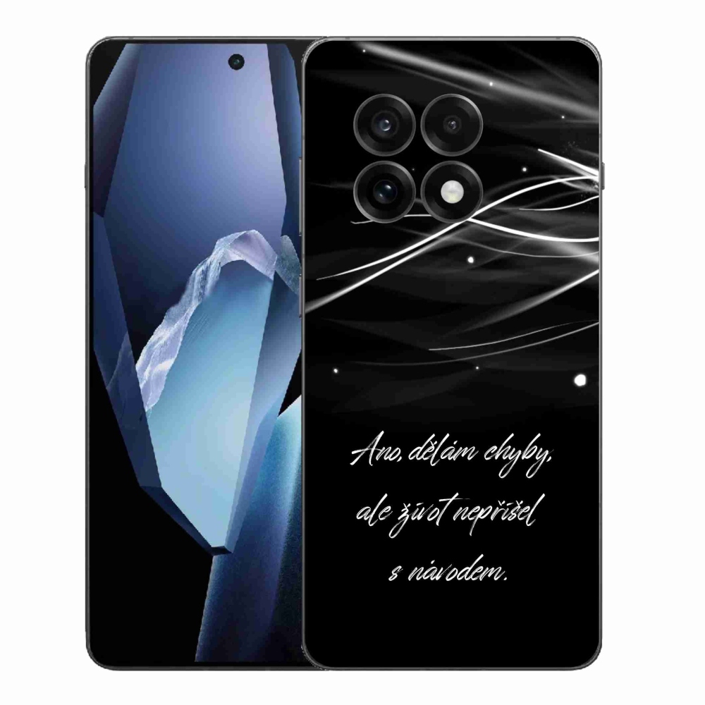 Gélový kryt mmCase na One Plus 13R - citát čierne pozadie