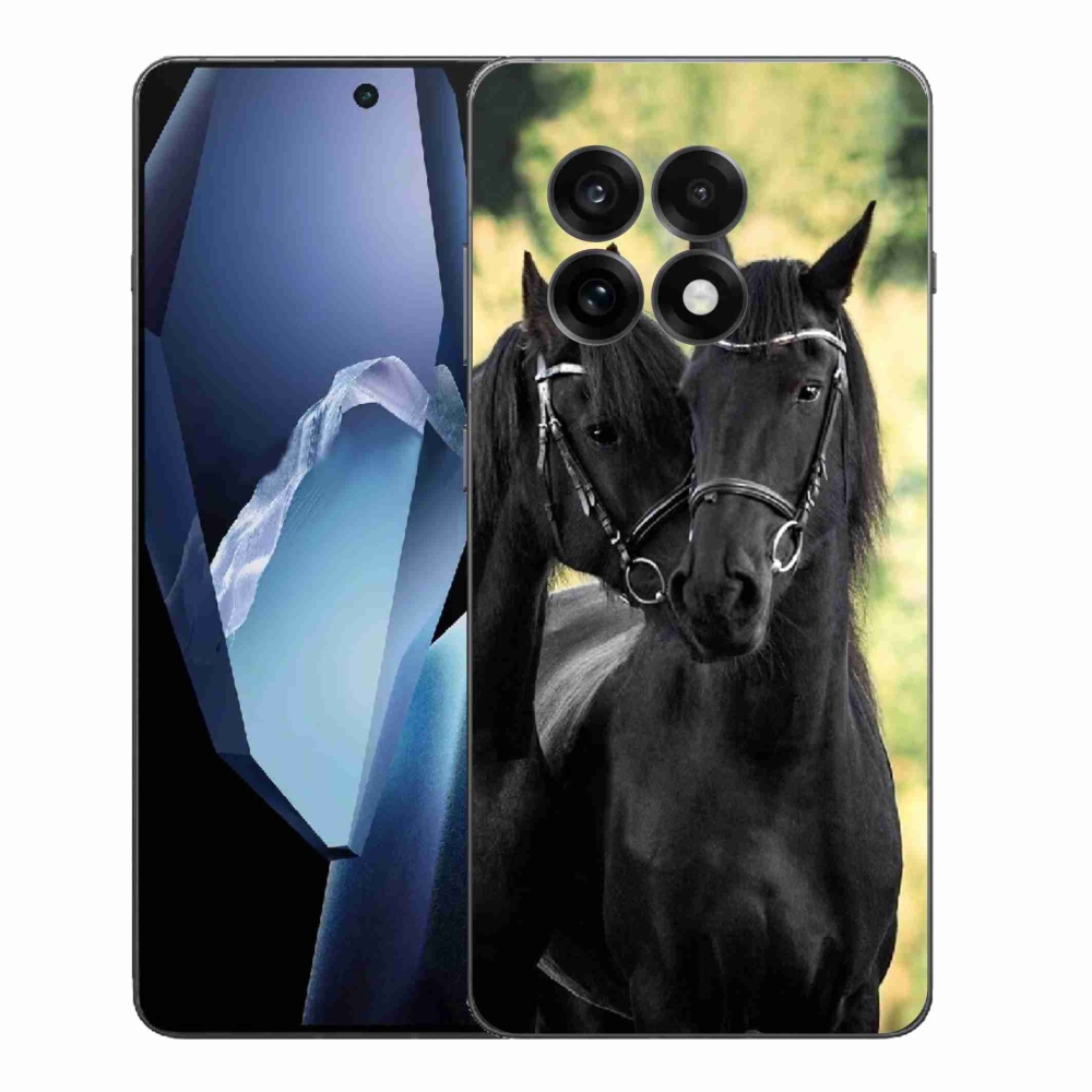 Gélový kryt mmCase na One Plus 13R - dva čierne kone