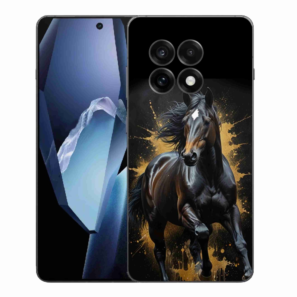 Gélový kryt mmCase na One Plus 13R - elegantný čierny žrebec