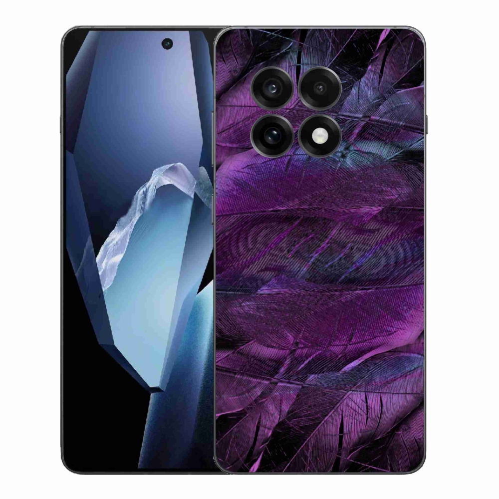 Gélový kryt mmCase na One Plus 13R - fialové pierka