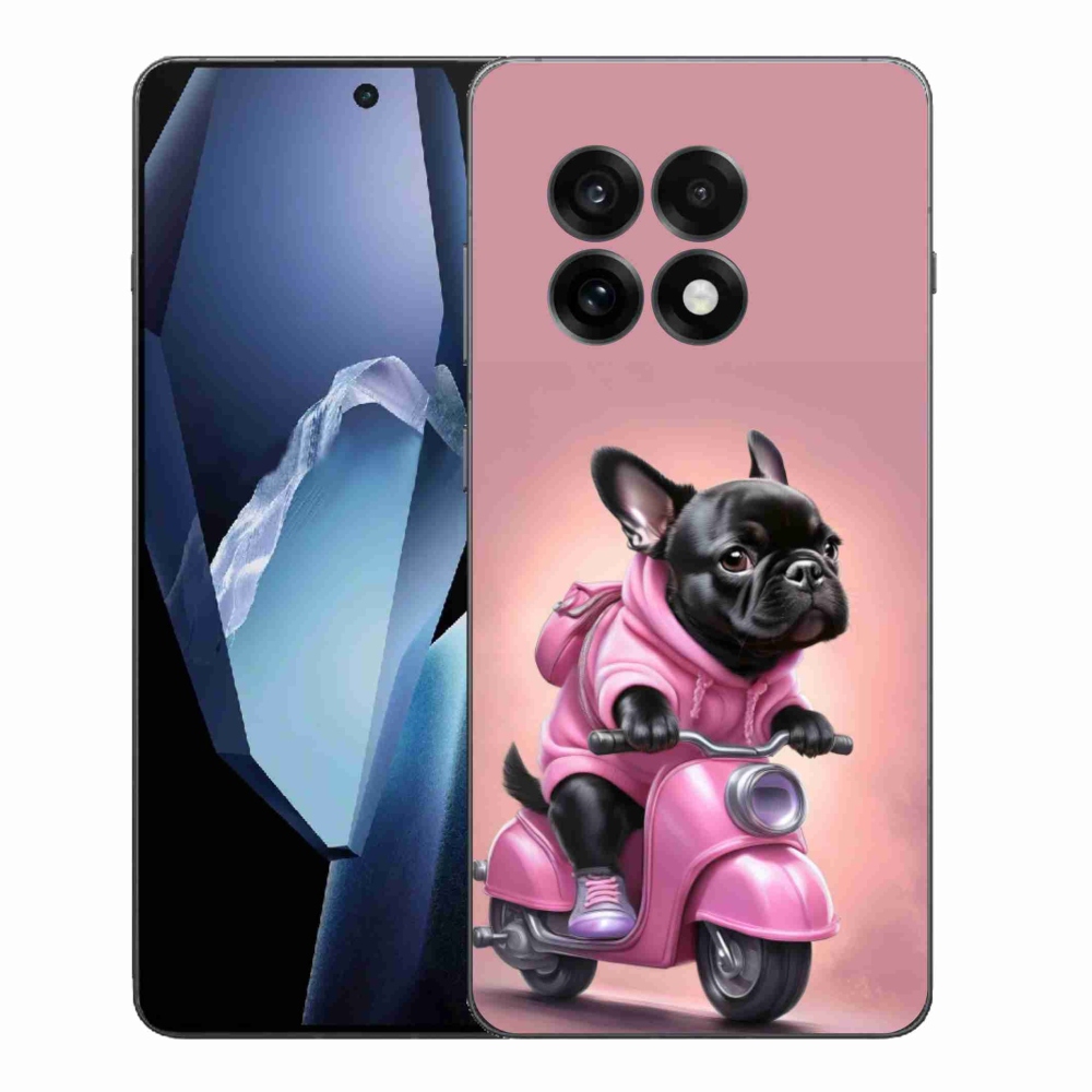 Gélový kryt mmCase na One Plus 13R - francúzsky buldoček na skútri