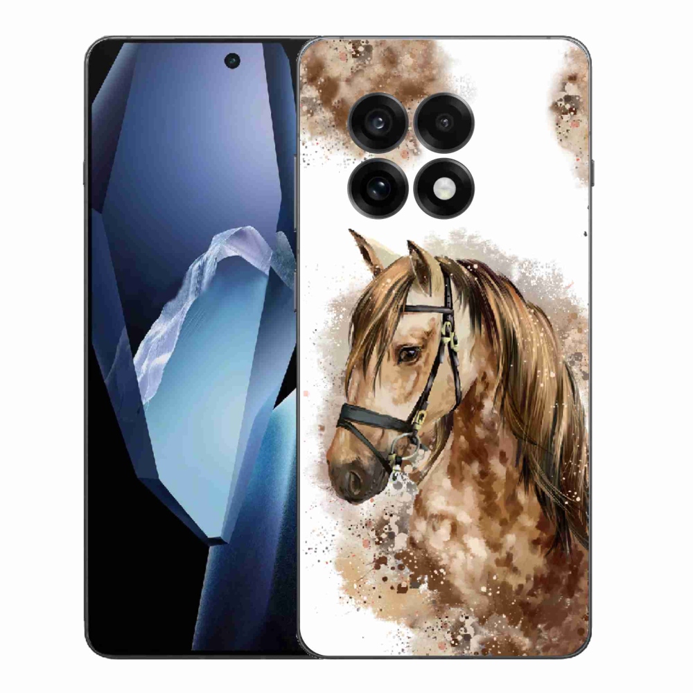 Gélový kryt mmCase na One Plus 13R - hnedý kreslený kôň
