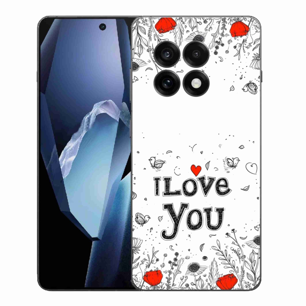 Gélový kryt mmCase na One Plus 13R - I love you biele pozadie
