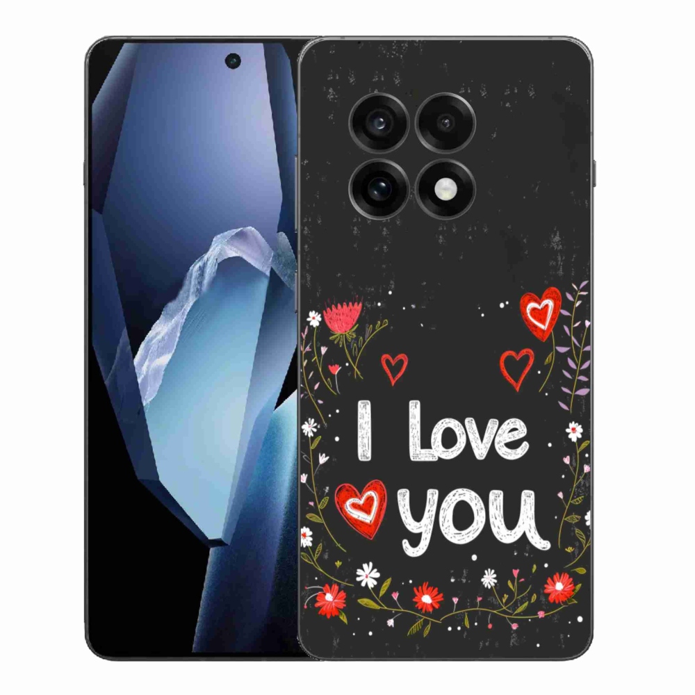 Gélový kryt mmCase na One Plus 13R - I love you čierne pozadie