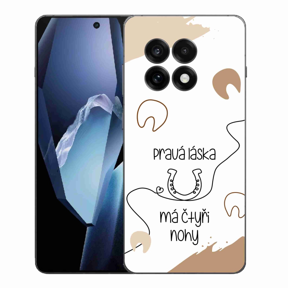 Gélový kryt mmCase na One Plus 13R - konský motív biele pozadie