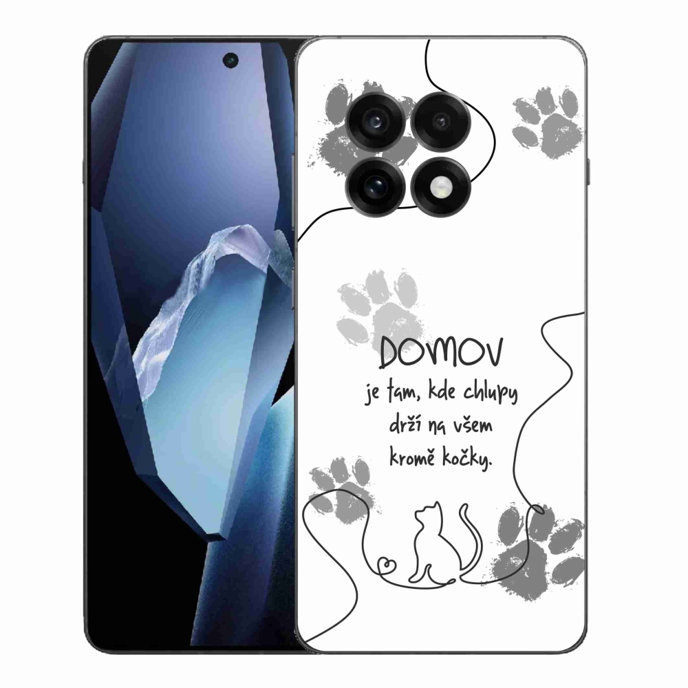 Gélový kryt mmCase na One Plus 13R - mačacie motív biele pozadie