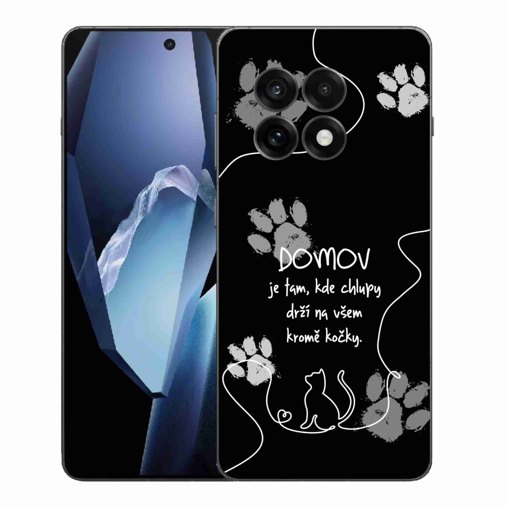 Gélový kryt mmCase na One Plus 13R - mačacie motív čierne pozadie