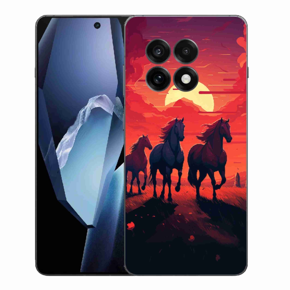 Gélový kryt mmCase na One Plus 13R - kone a západ slnka