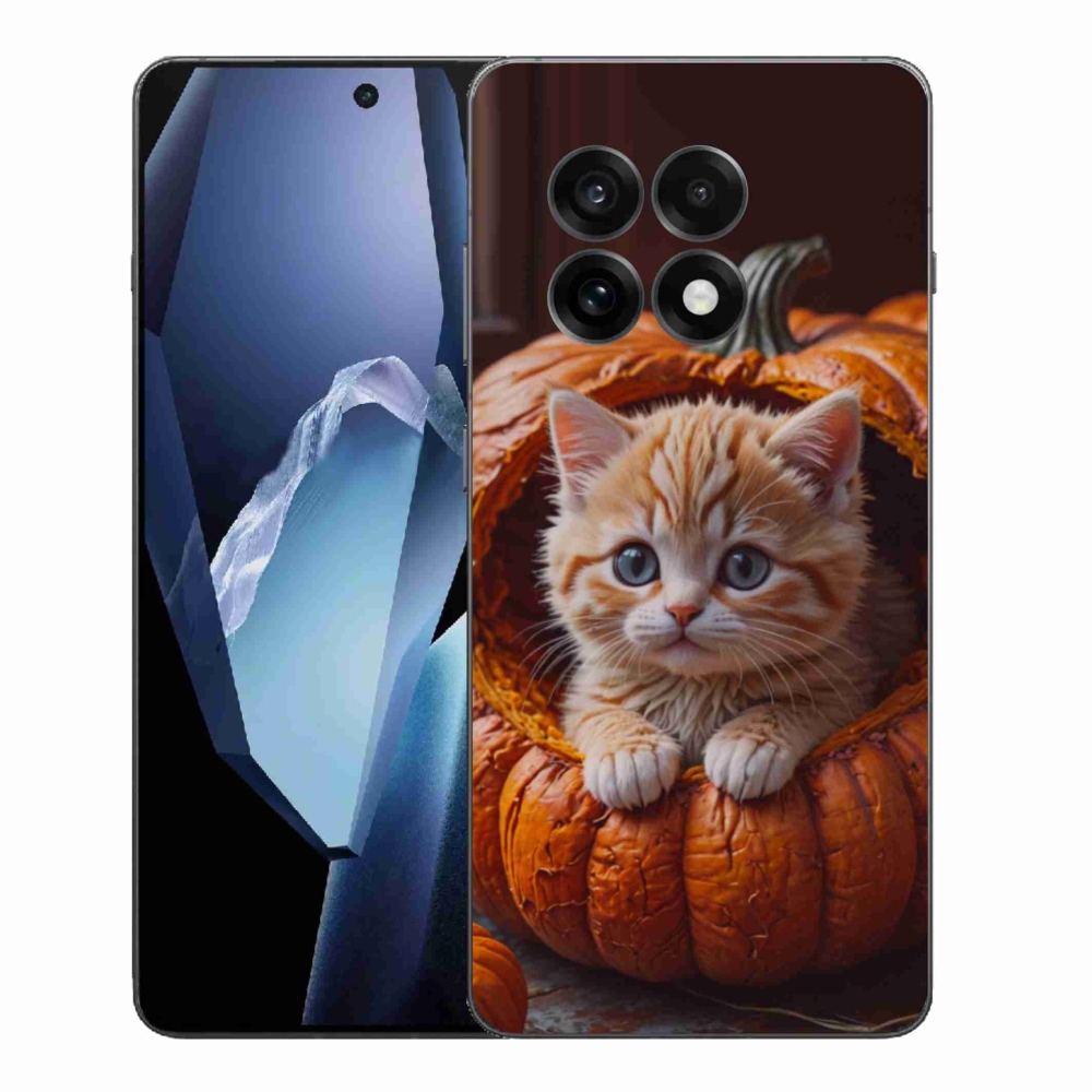 Gélový kryt mmCase na One Plus 13R - mačiatko a tekvica 2