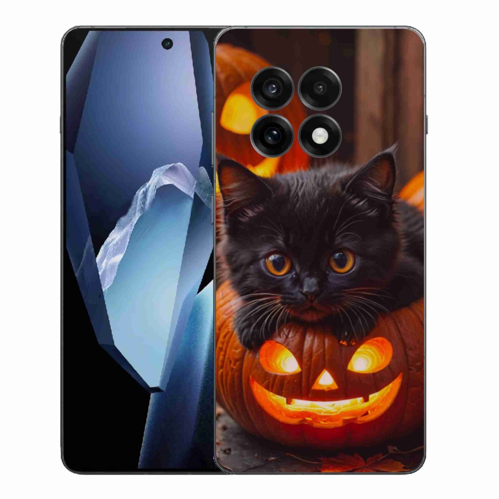 Gélový kryt mmCase na One Plus 13R - mačiatko a tekvica