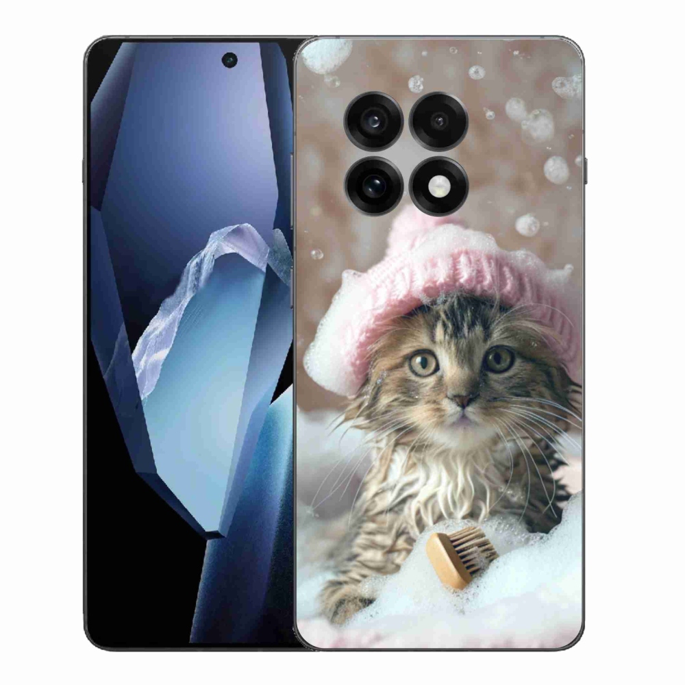 Gélový kryt mmCase na One Plus 13R - mačiatko a kúpeľ