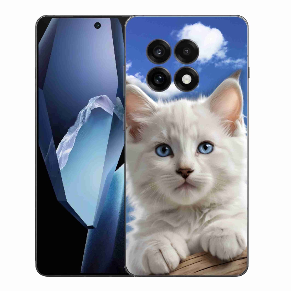 Gélový kryt mmCase na One Plus 13R - mačiatko a oblaky