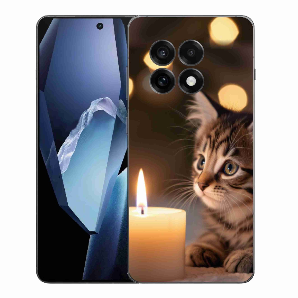 Gélový kryt mmCase na One Plus 13R - mačiatko a sviečka