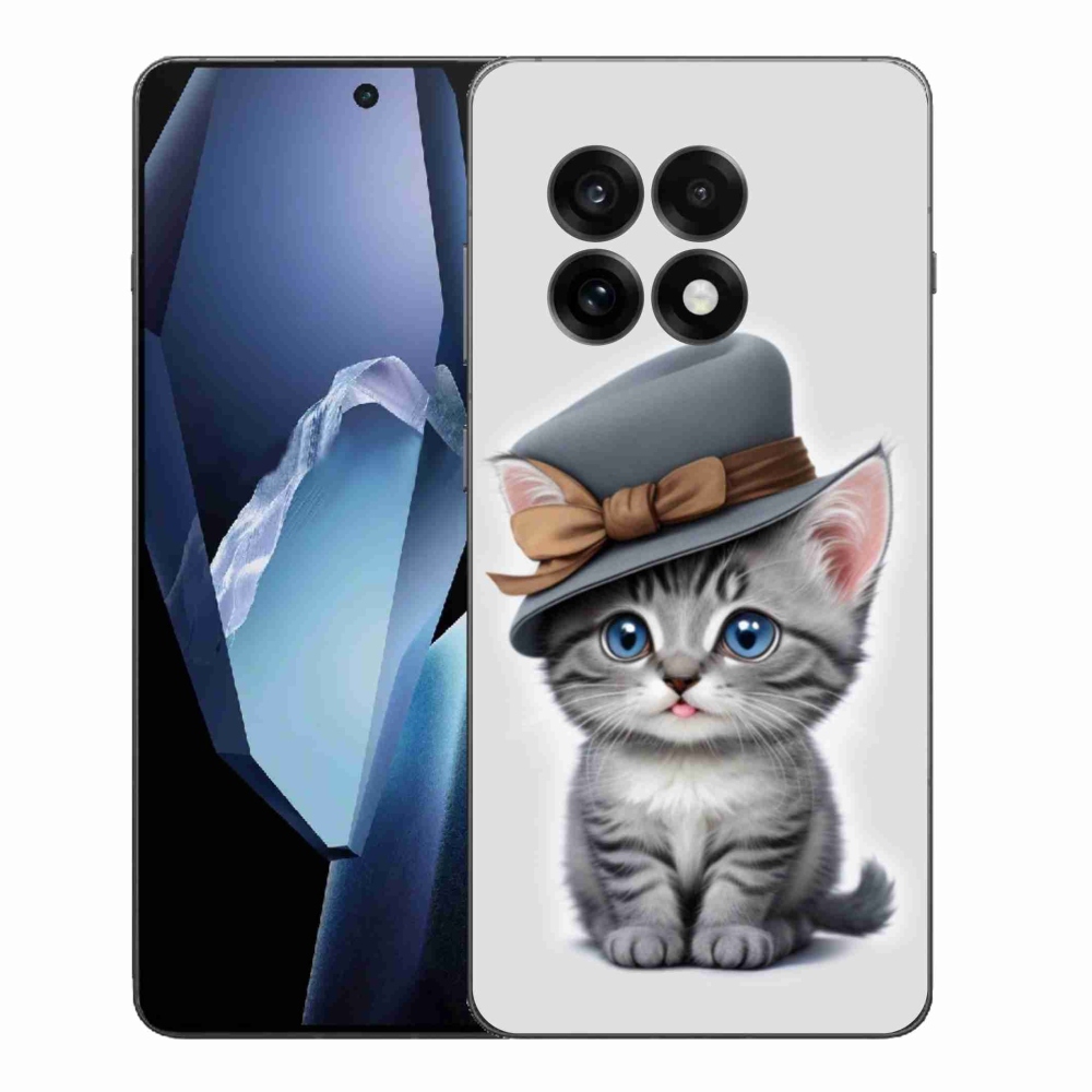 Gélový kryt mmCase na One Plus 13R - mačiatko s klobúkom