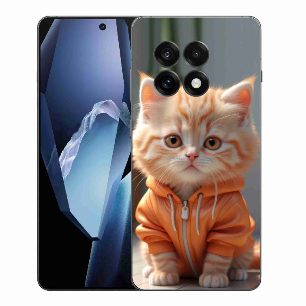 Gélový kryt mmCase na One Plus 13R - mačiatko v mikine