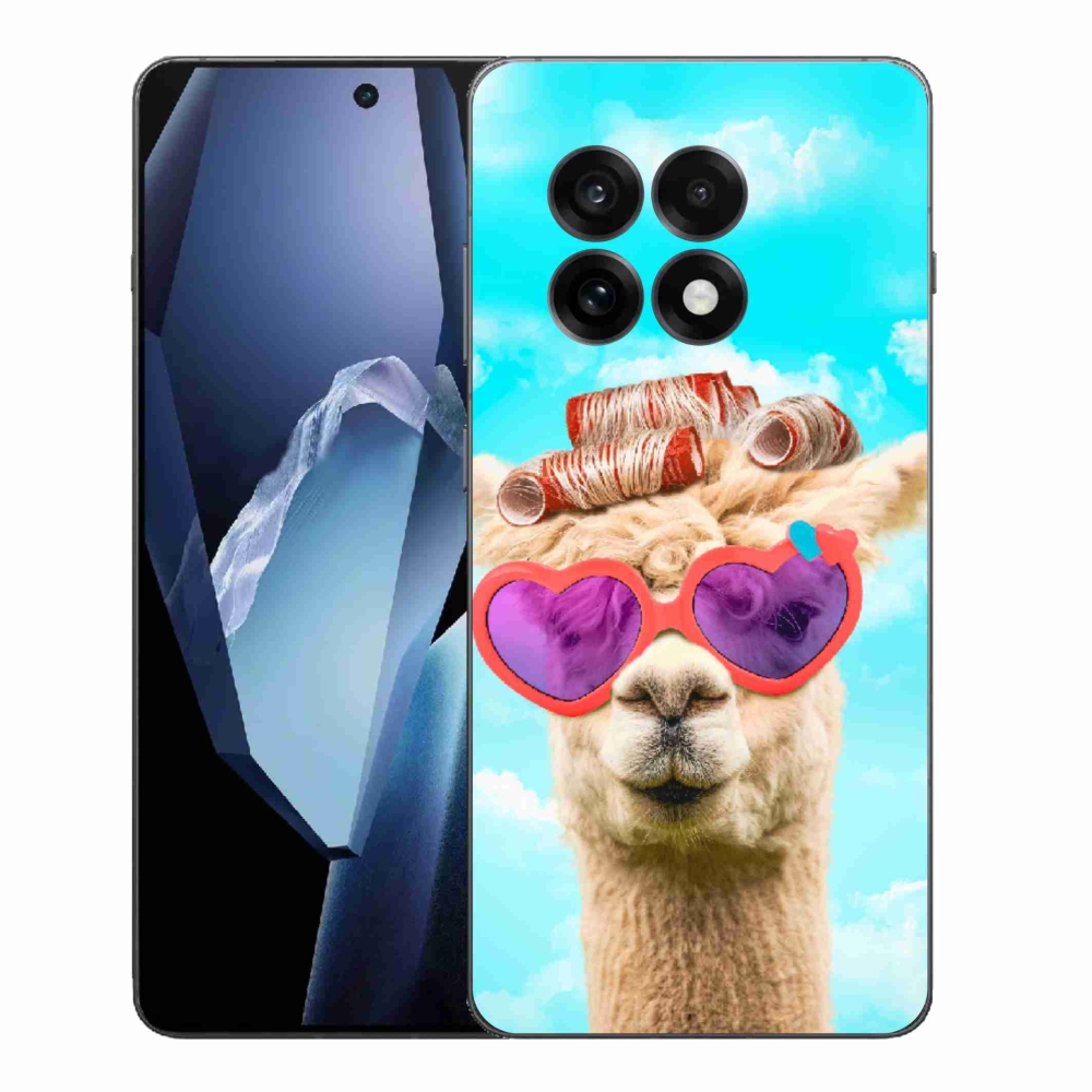 Gélový kryt mmCase na One Plus 13R - lama s okuliarmi