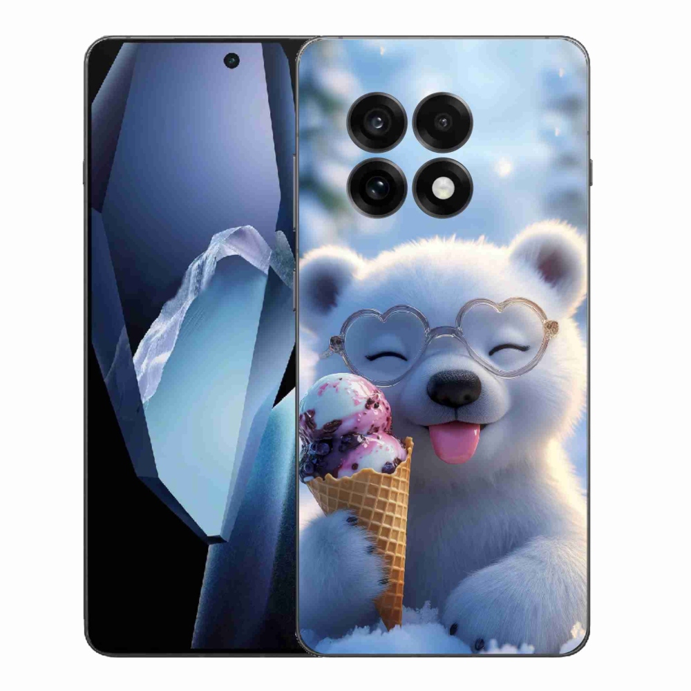 Gélový kryt mmCase na One Plus 13R - medvedík so zmrzlinou