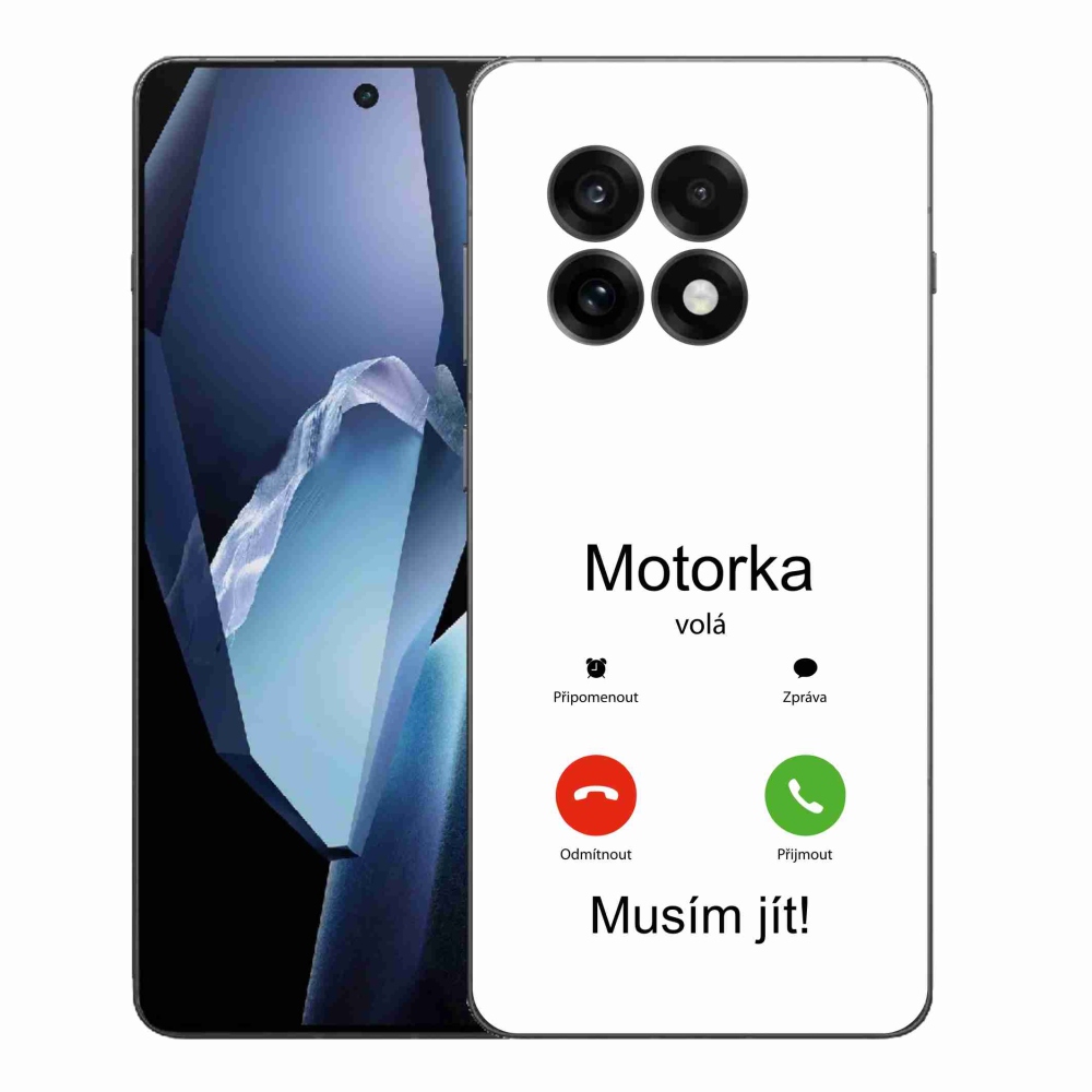 Gélový kryt mmCase na One Plus 13R - motorka volá biele pozadie