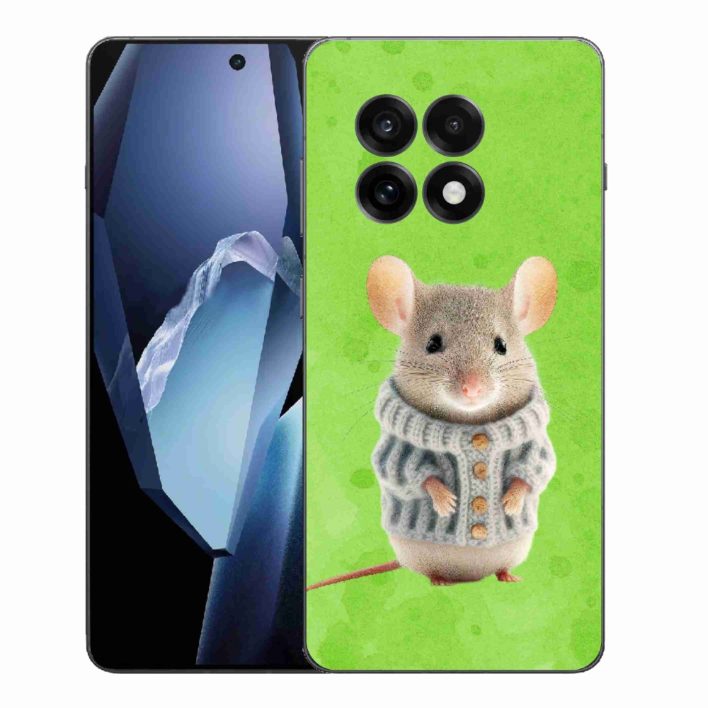 Gélový kryt mmCase na One Plus 13R - myška vo svetri