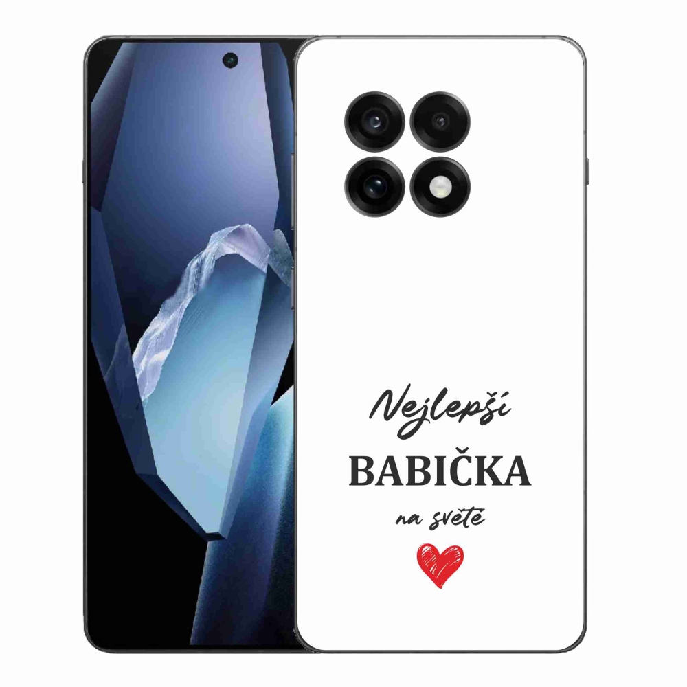 Gélový kryt mmCase na One Plus 13R - najlepšia babička 1 biele pozadie