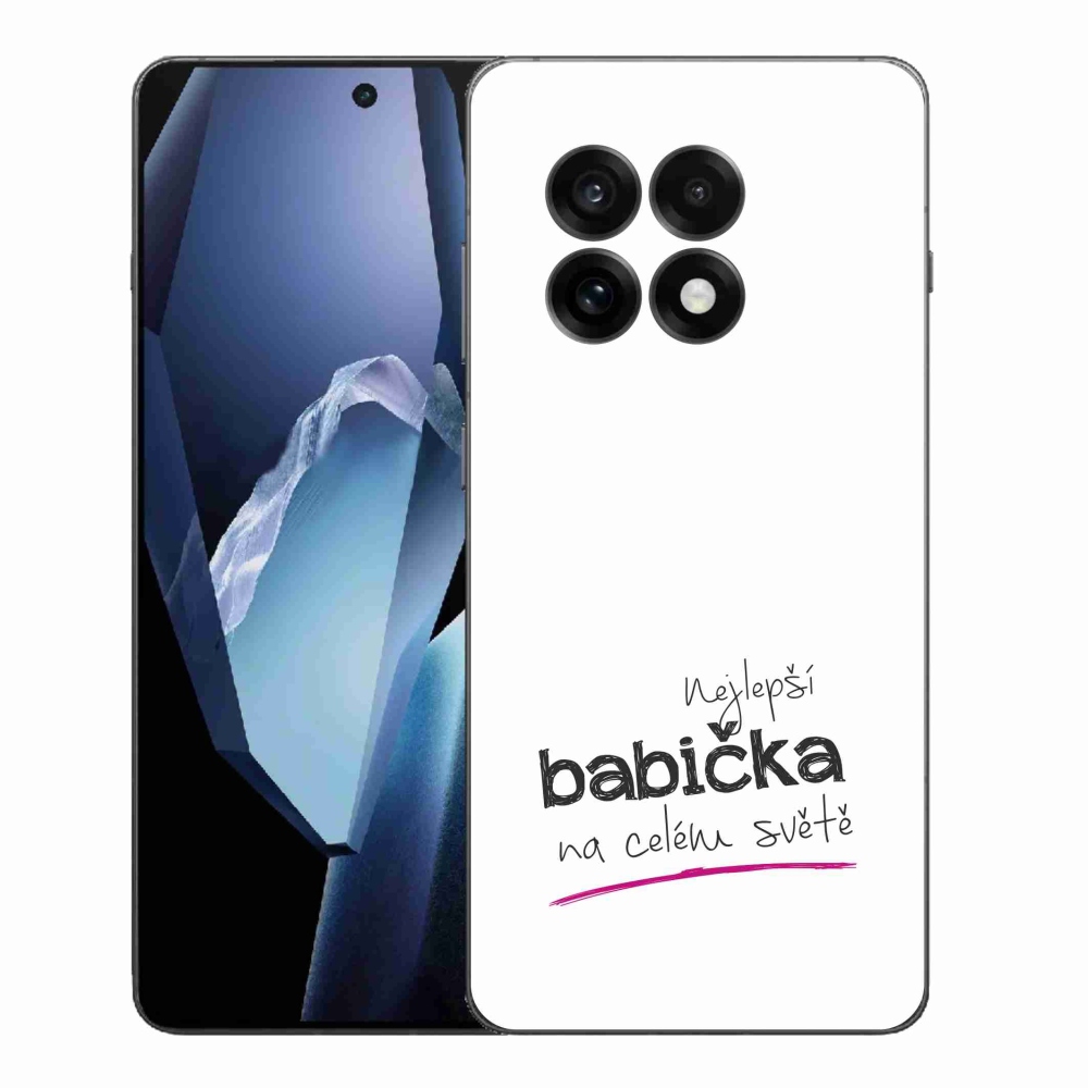 Gélový kryt mmCase na One Plus 13R - najlepšia babička 4 biele pozadie