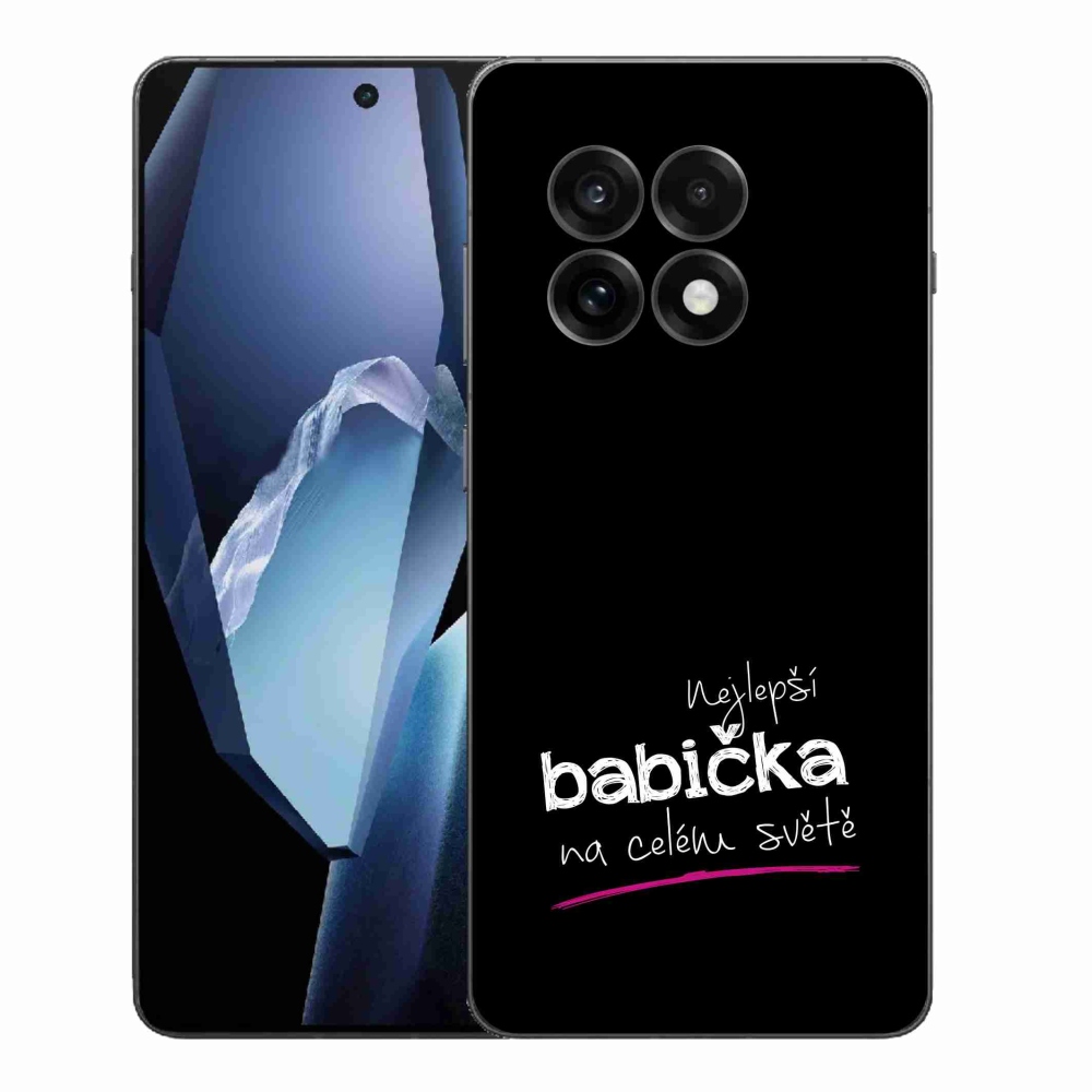 Gélový kryt mmCase na One Plus 13R - najlepšia babička 4 čierne pozadie
